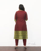 Dark Red Traditional Cotton Kurta