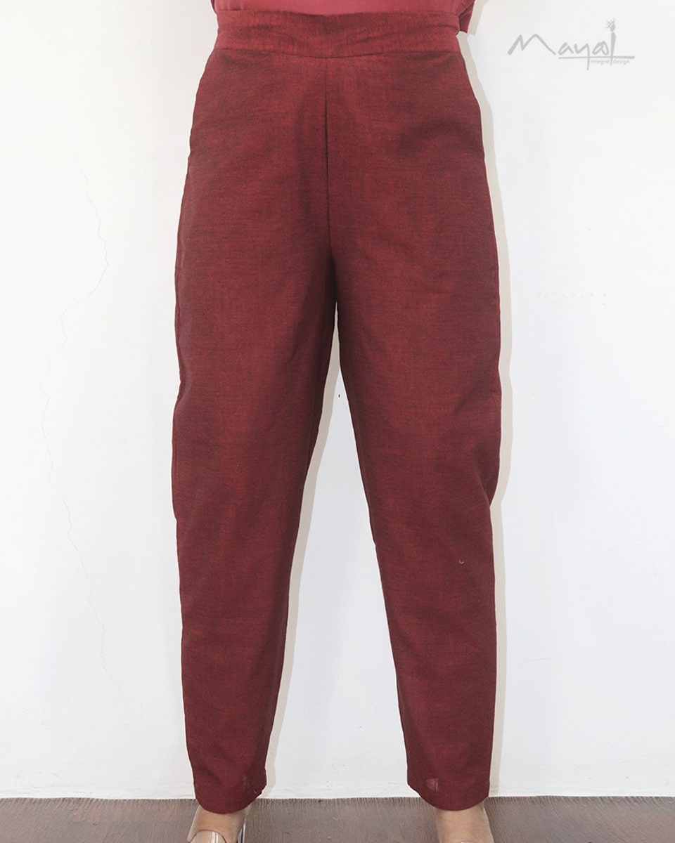 Dark Red Traditional Cotton Kurta