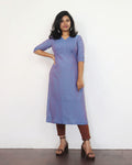 Deep Periwinkle Woven Cotton Kurta With Pant