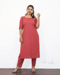 Desire Red Jacquard Cotton Kurta