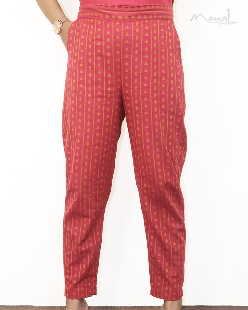 Desire Red Jacquard Cotton Kurta