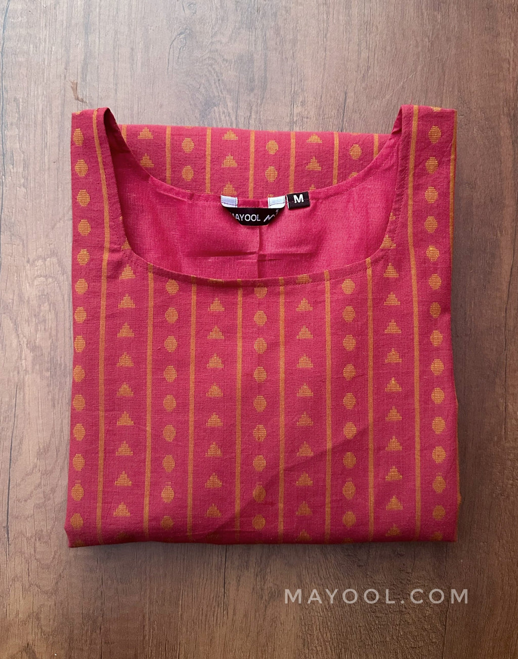 Desire Red Jacquard Cotton Kurta