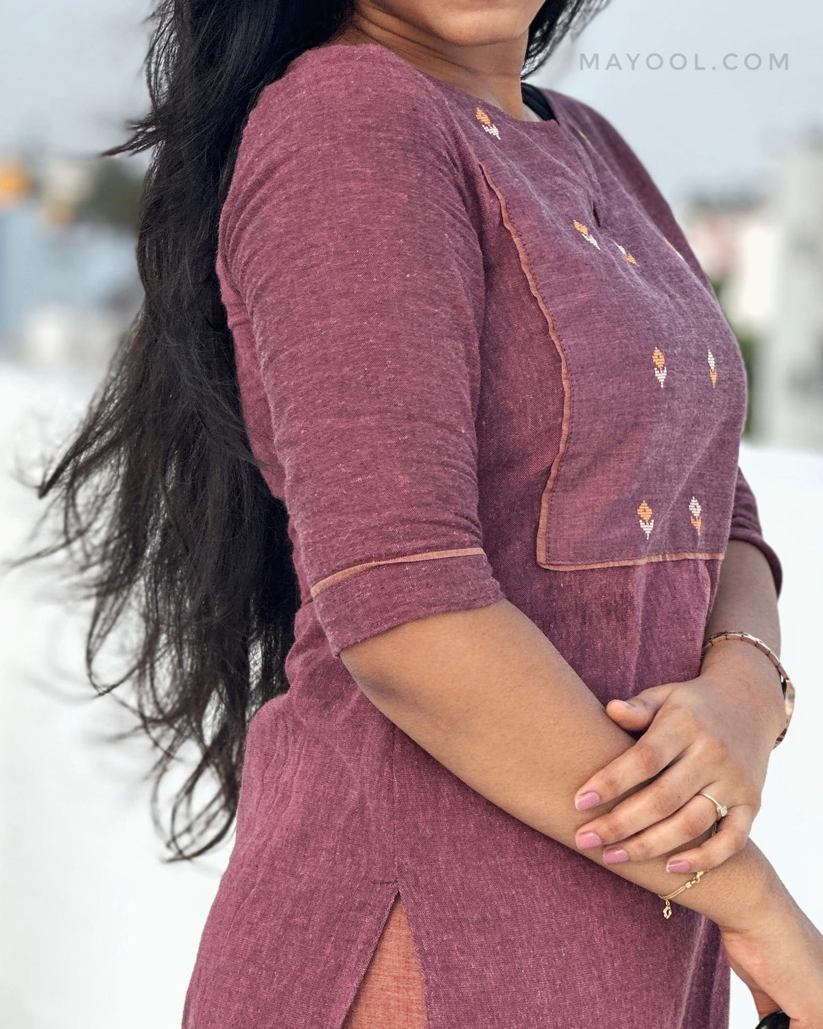 Dusty Purple Handwoven Cotton Kurta