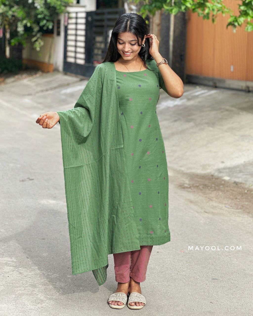 Ebony Green Cotton Kurta