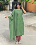 Ebony Green Cotton Kurta