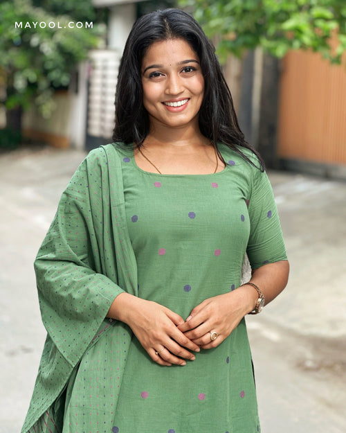 Ebony Green Cotton Kurta