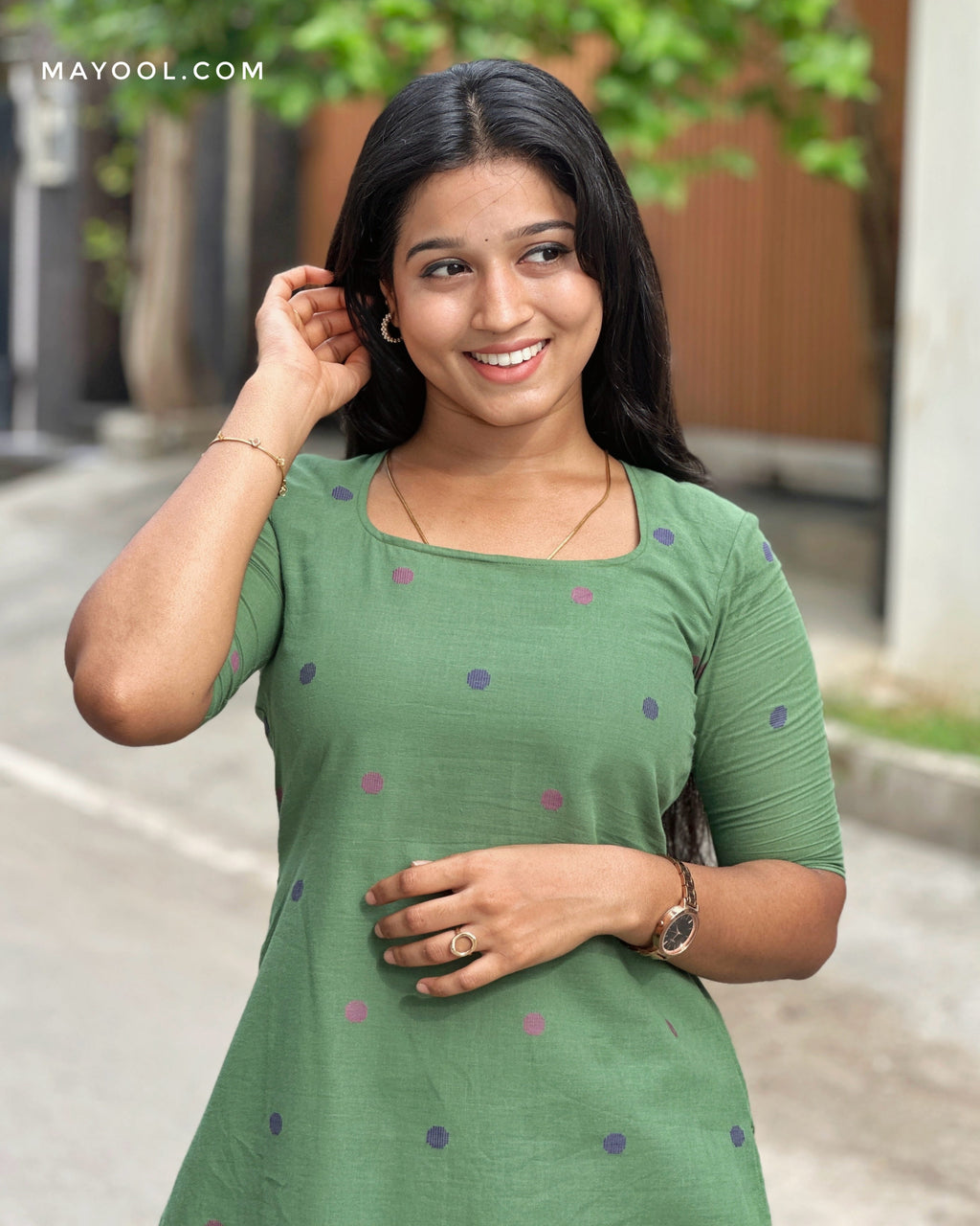 Ebony Green Cotton Kurta