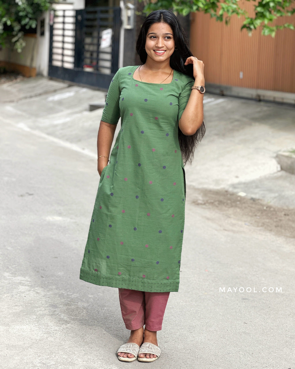 Ebony Green Cotton Kurta