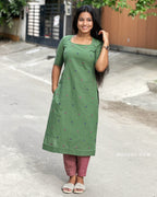 Ebony Green Cotton Kurta