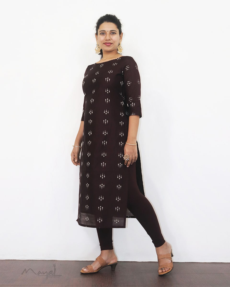 Espresso Brown Silk Cotton Kurta