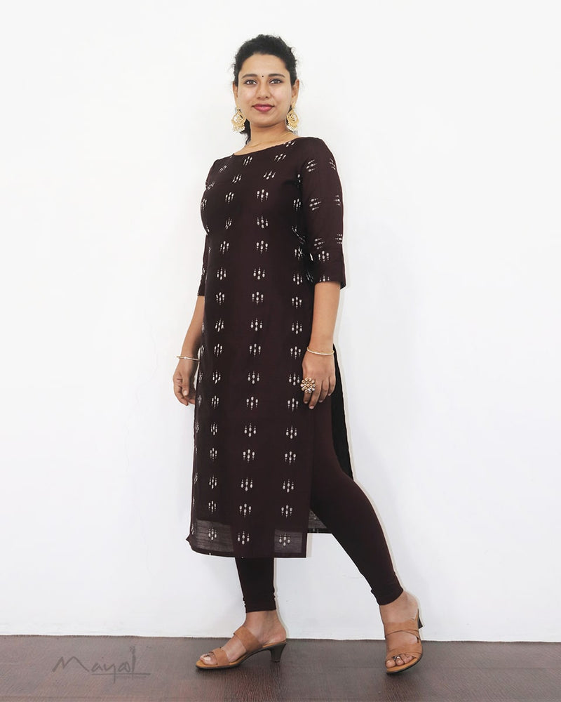 Espresso Brown Silk Cotton Kurta