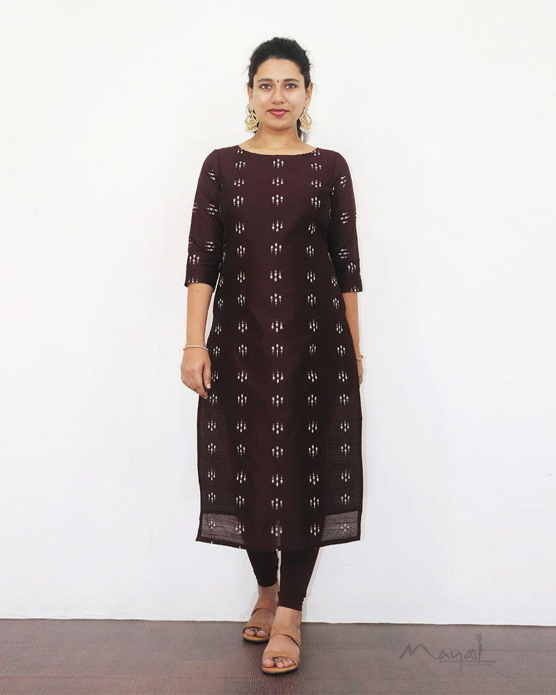 Espresso Brown Silk Cotton Kurta
