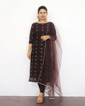 Espresso Brown Silk Cotton Kurta