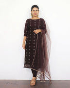 Espresso Brown Silk Cotton Kurta