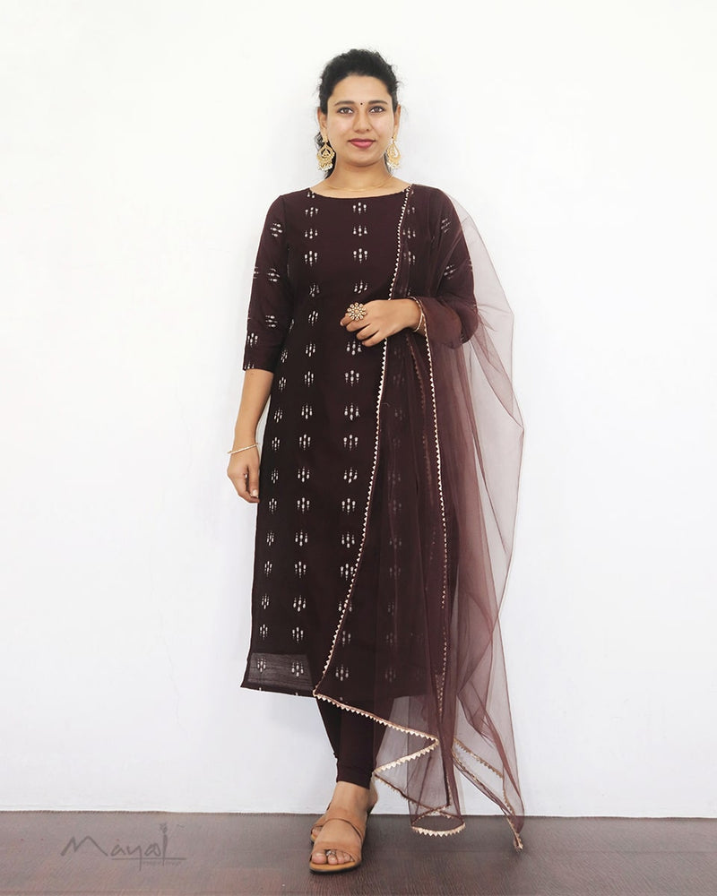 Espresso Brown Silk Cotton Kurta