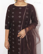 Espresso Brown Silk Cotton Kurta
