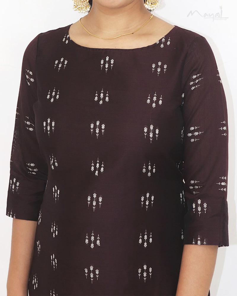 Espresso Brown Silk Cotton Kurta