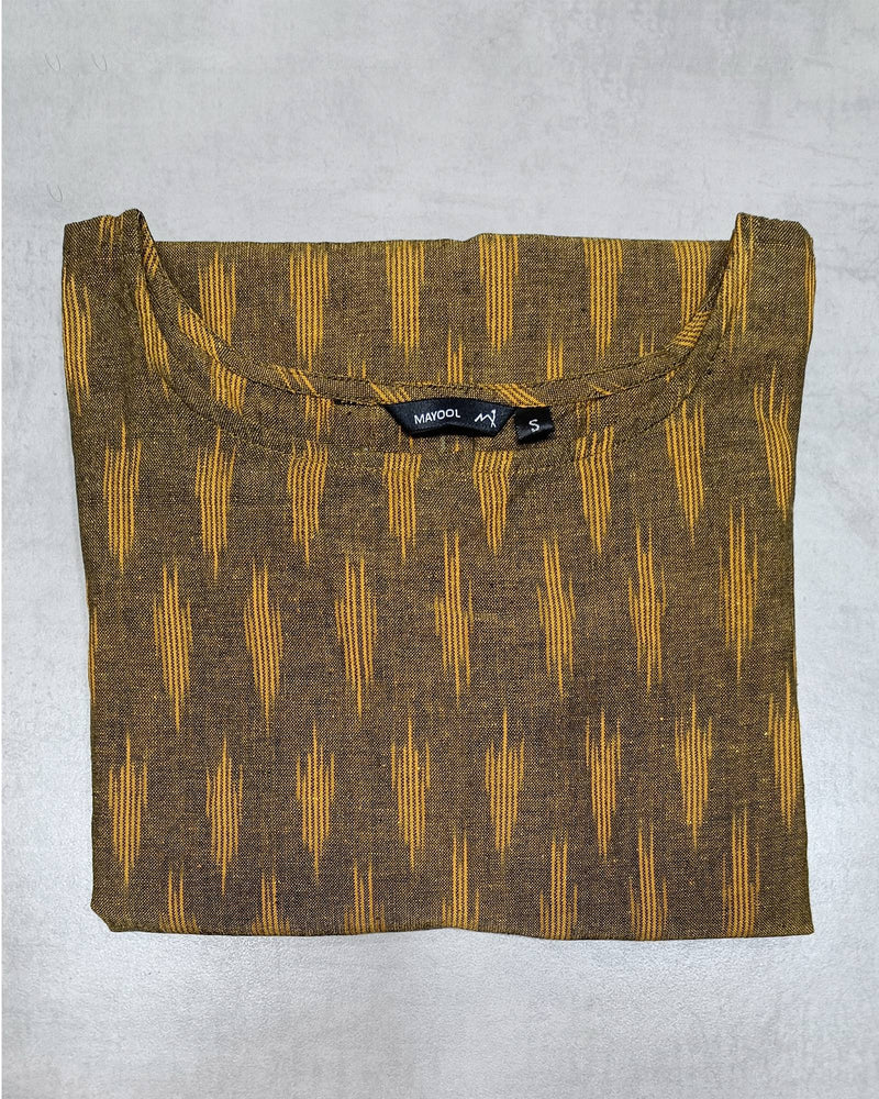 Dark Olive Ikat Kurta