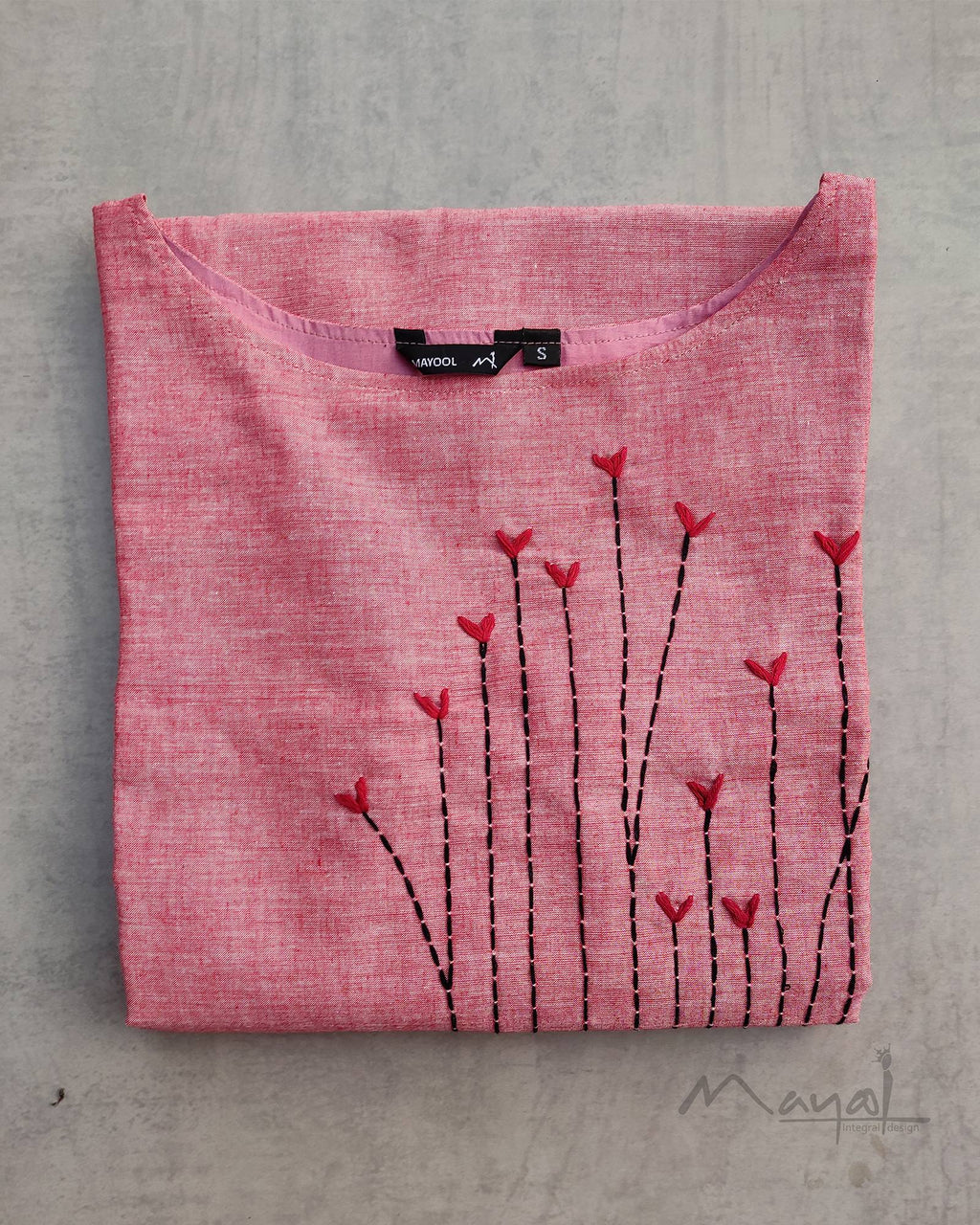 Reddish Pink Cotton Kurta