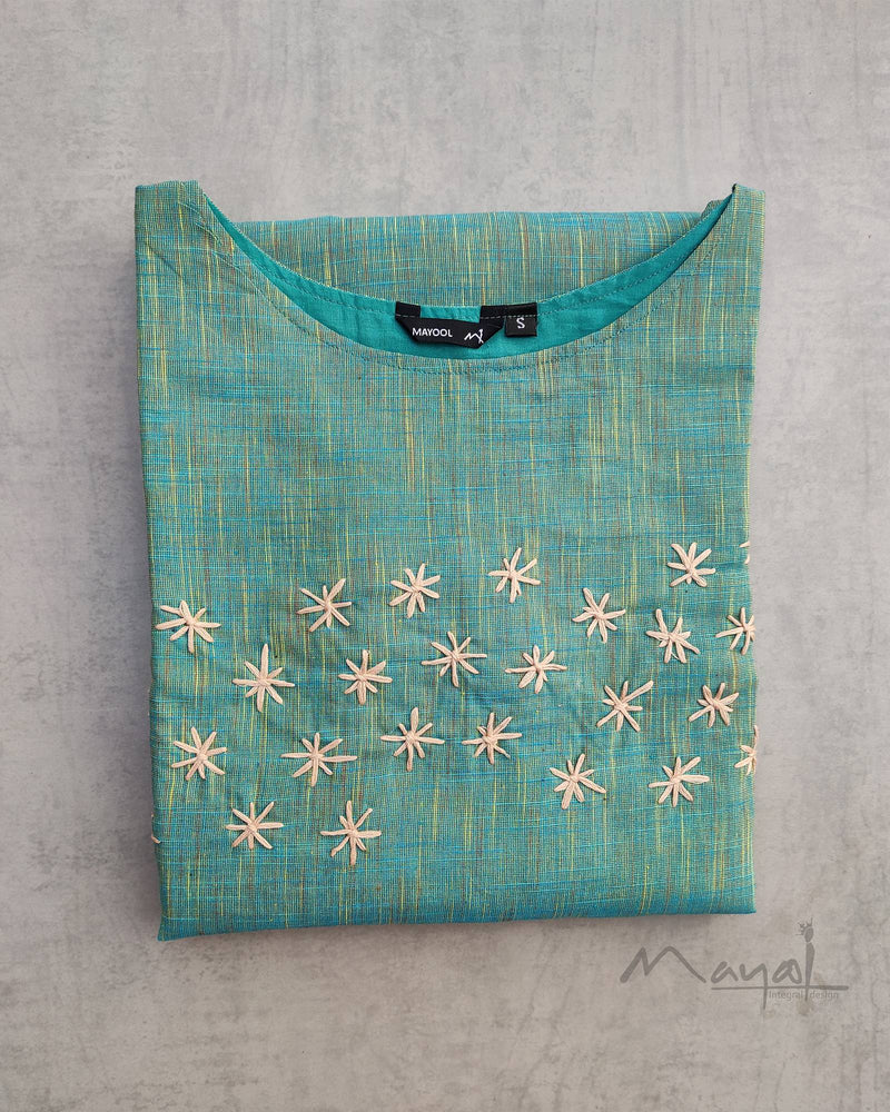 Turquoise Blue Cotton Kurta