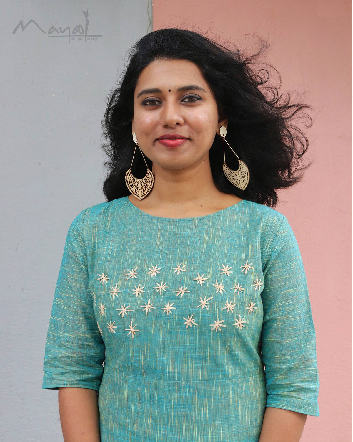Turquoise Blue Cotton Kurta