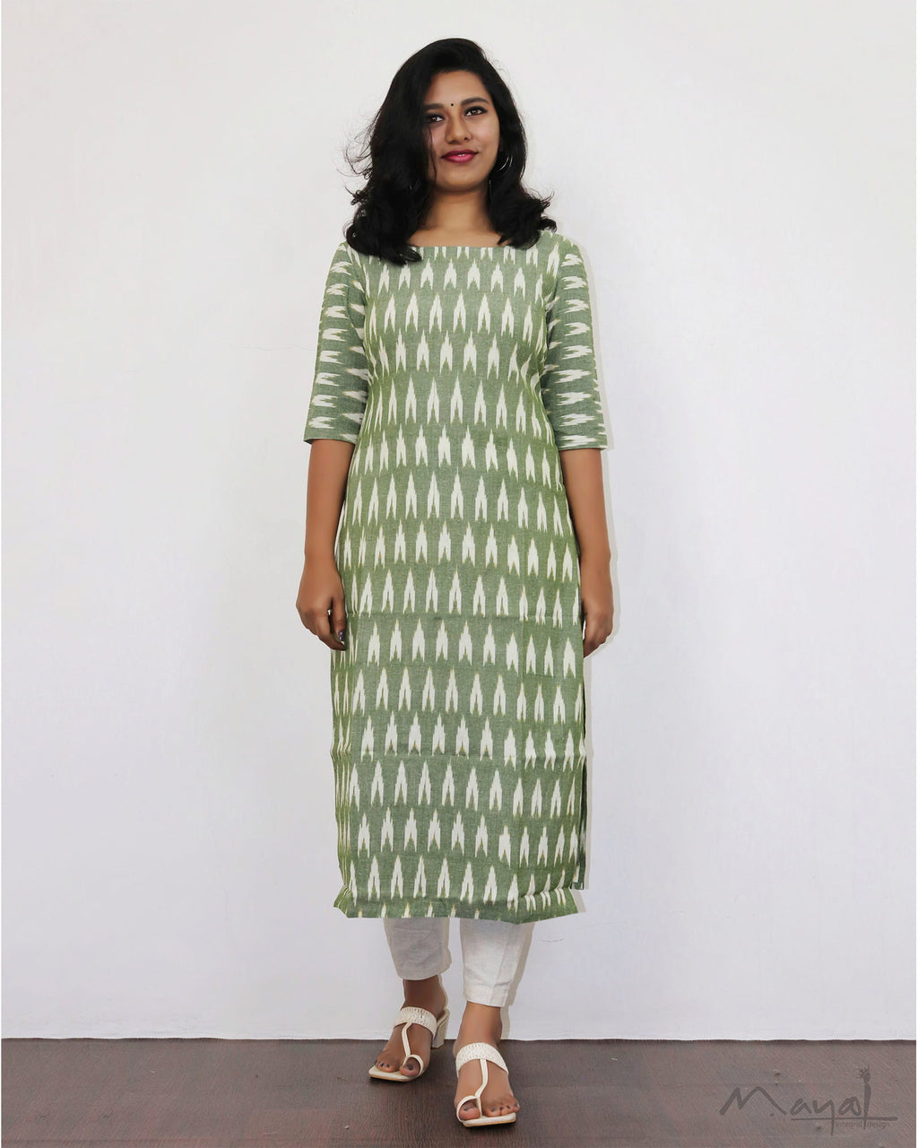 Sage Green Ikat Kurta