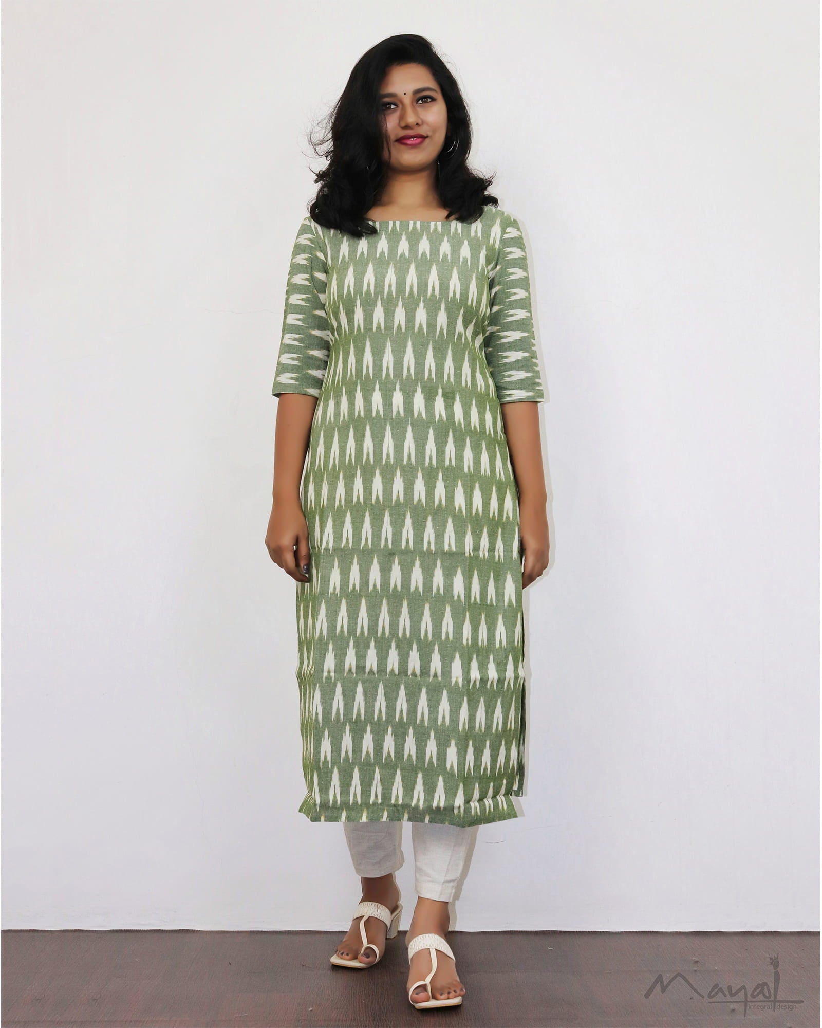 Sage Green Ikat Kurta