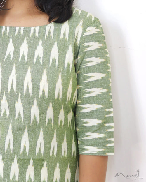 Sage Green Ikat Kurta