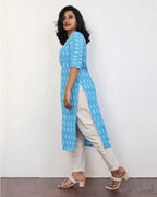Sky Blue Ikat Kurta