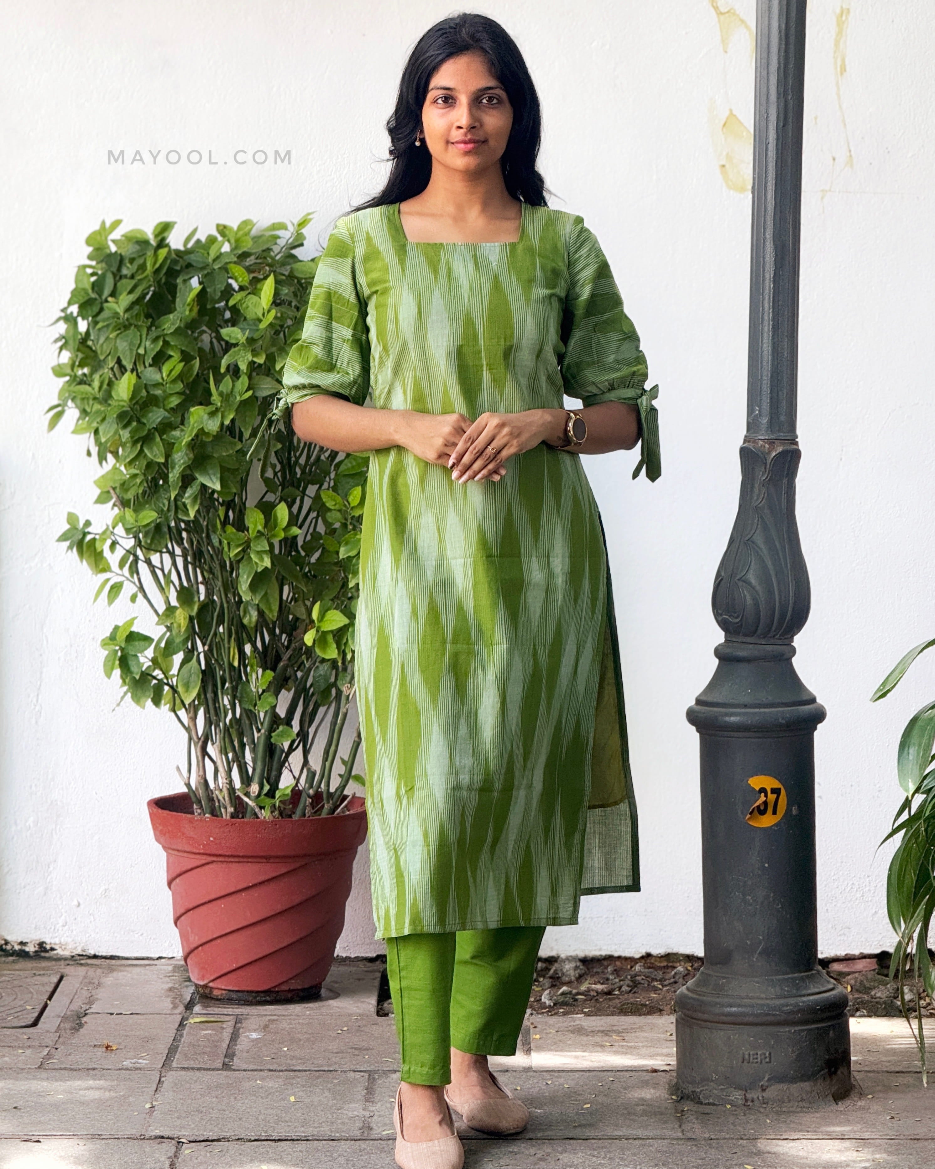 Fern Green Cotton Kurta