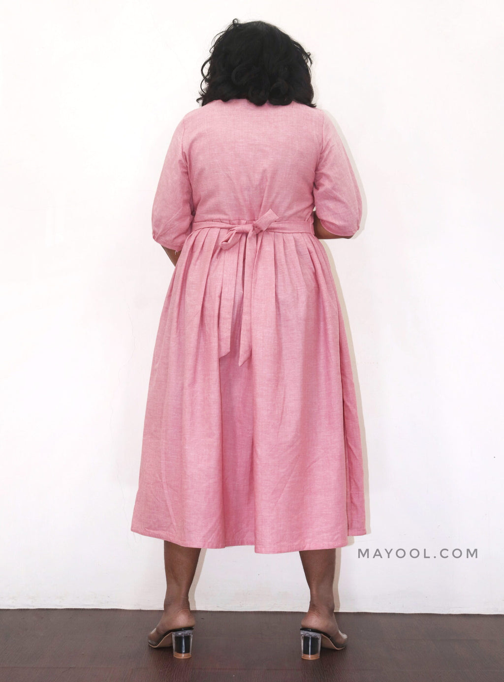 Flamingo Pink Maternity Cotton Dresses