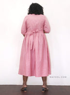 Flamingo Pink Maternity Cotton Dresses