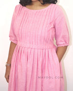 Flamingo Pink Maternity Cotton Dresses
