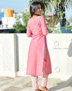 Flamingo Pink Thread Tale Cotton Kurta