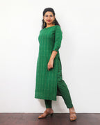 Forest Green Handloom Cotton Kurta