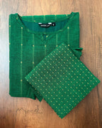 Forest Green Handloom Cotton Kurta