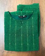 Forest Green Handloom Cotton Kurta