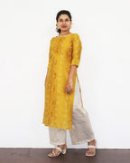 Golden Yellow Silk Cotton Kurta