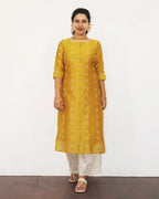 Golden Yellow Silk Cotton Kurta