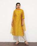 Golden Yellow Silk Cotton Kurta