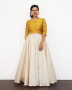 Golden Yellow Silk Cotton Kurta