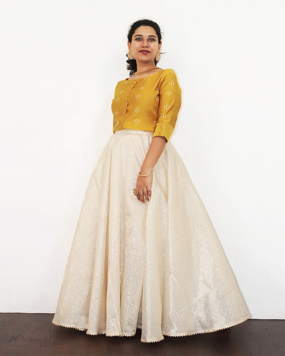 Golden Yellow Silk Cotton Kurta