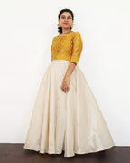 Golden Yellow Silk Cotton Kurta