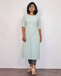 Pista Green Cotton Hakoba Kurta