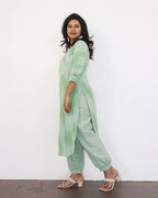 Sea Foam Green Patterned Cotton Kurta