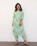 Sea Foam Green Patterned Cotton Kurta
