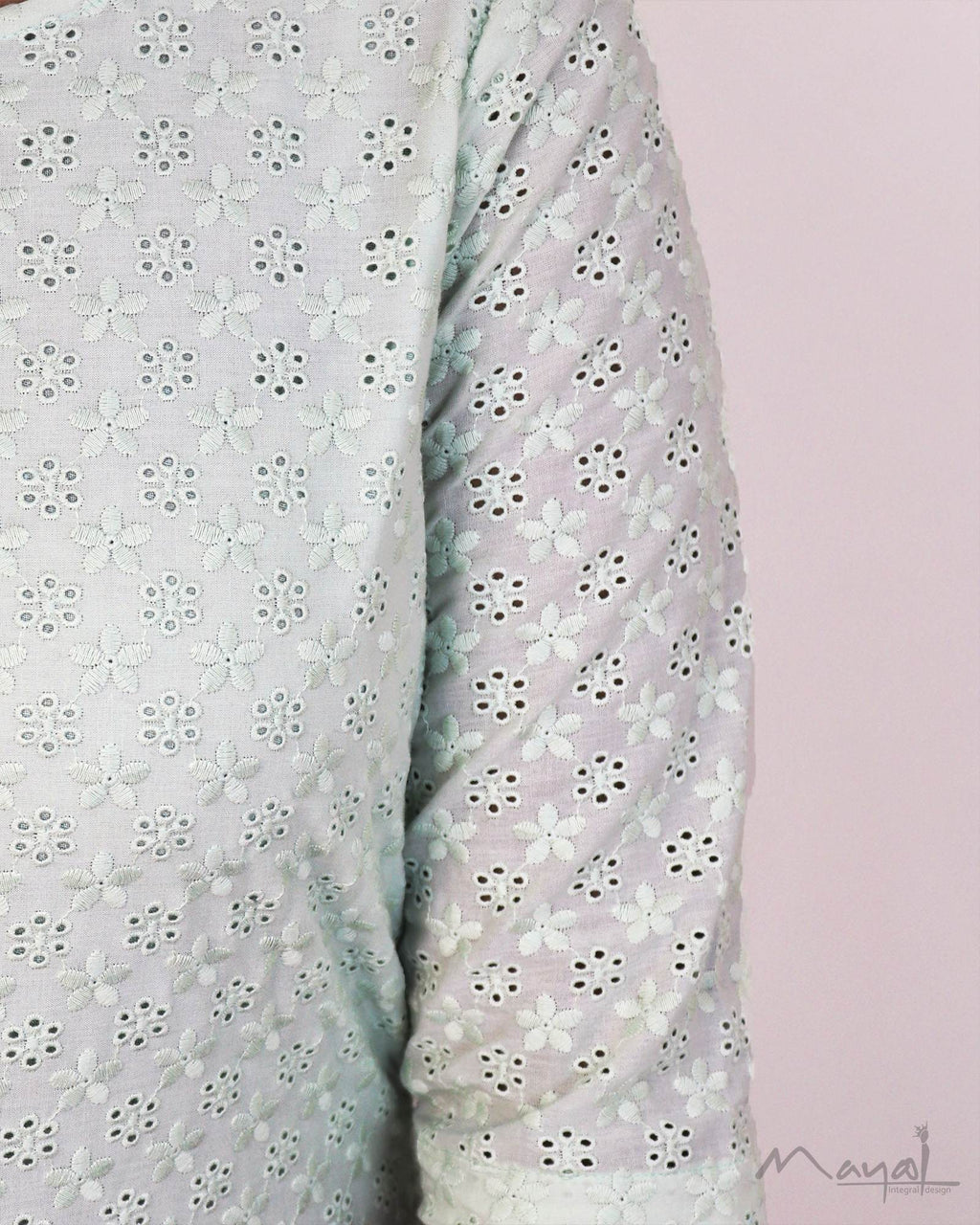 Pista Green Cotton Hakoba Kurta