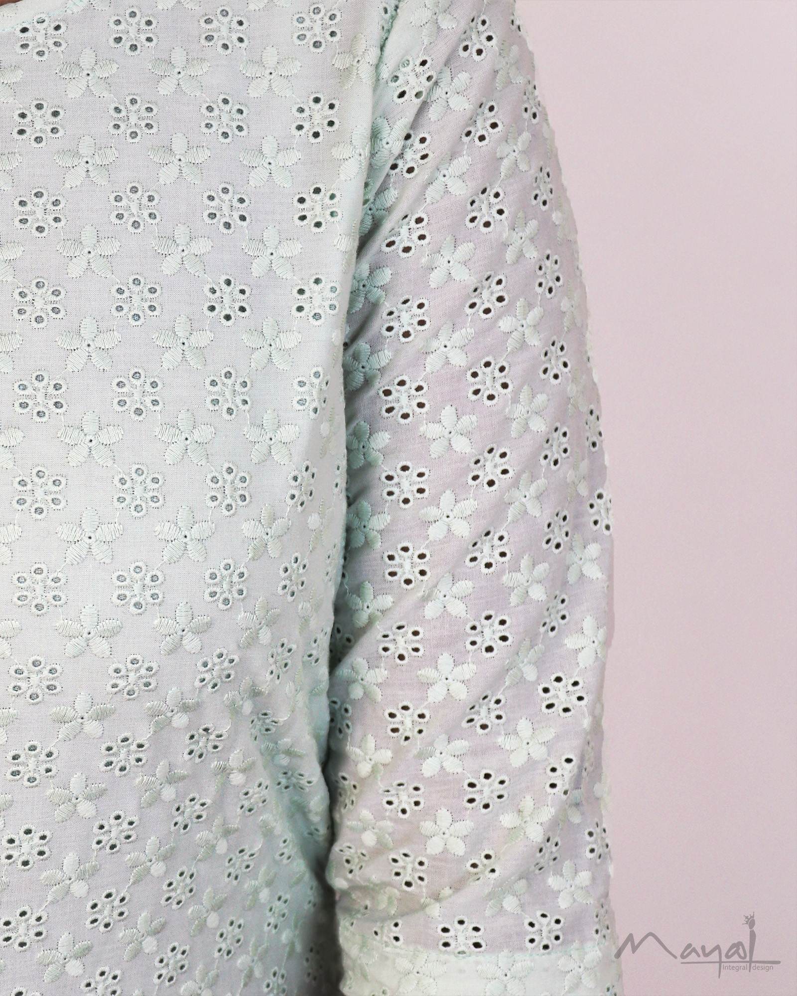 Pista Green Cotton Hakoba Kurta