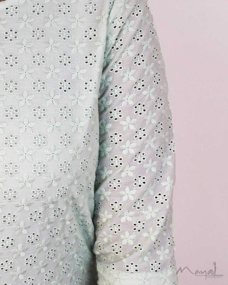 Pista Green Cotton Hakoba Kurta