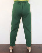 Plain Green Cotton Formal Fit Pant